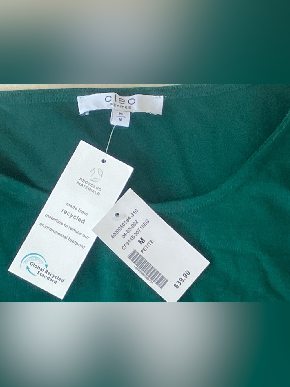 NWT Cleo Petite Emerald Green Lightweight Blouson Knit Top M - Sold Out - Picture 11 of 16